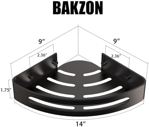 Bakzon Corner Shower Caddy 2 Pack Black