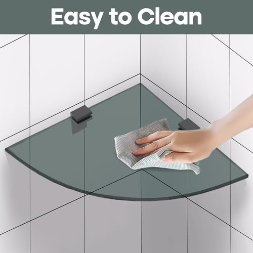 2-Pack Glass Shelf Shower Caddie Black