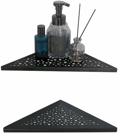 WELLUP Black 10 Inch Corner Shower Shelf 2 Pack