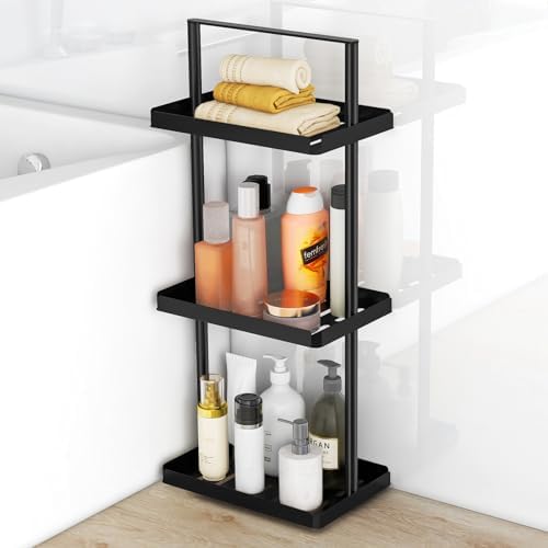 3 Tier Standing Shower Caddy Organizer Corner Black