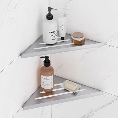 AUSAULAC 2-Pack Silver Shower Corner Shelf