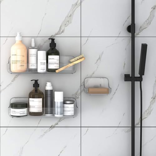 TZAMLI Clear Shower Caddy Set 3 Pack