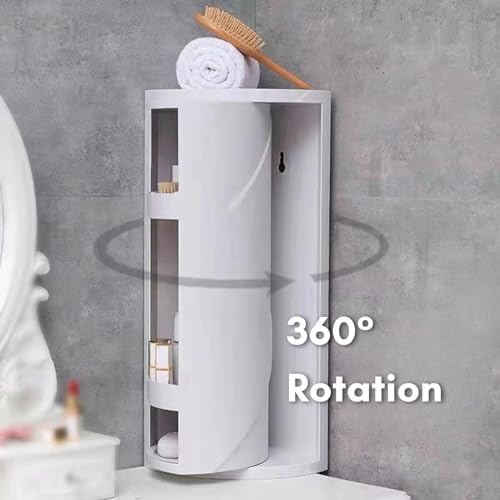 Rotating Corner Shelf Organizer 1-3 Layers Space-Saving Grey