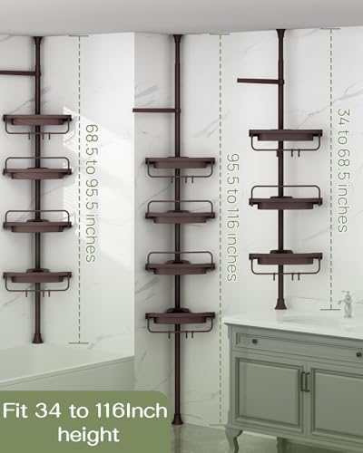 ALLZONE Rustproof Shower Caddy Corner with 4 Adjustable Shelves