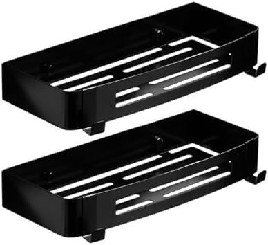 Stainless Steel Shower Caddy 2-Pack with 4 Movable Hooks