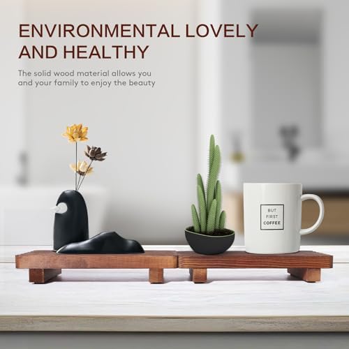Set of 2 Wooden Soap Trays for Kitchen and Bathroom Use