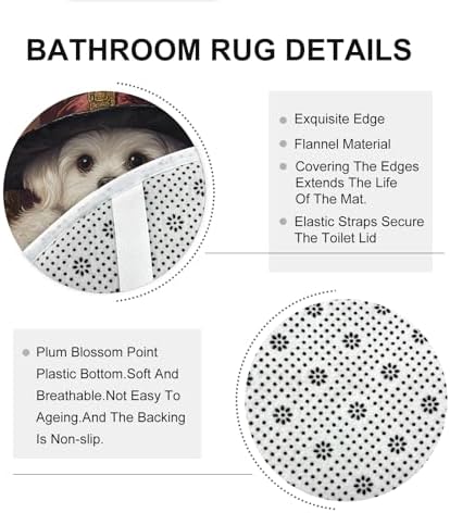 4PCS Halloween Witch Maltese Dog Bath Set with Non-Slip Rug