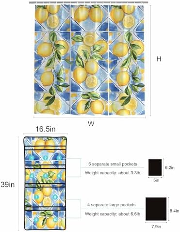 ZFUNCING Shower Curtain Mesh Organizer Set with Hooks 1