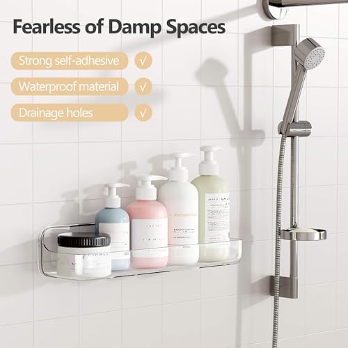 UDD Clear Adhesive Wall Mount Shower Caddy