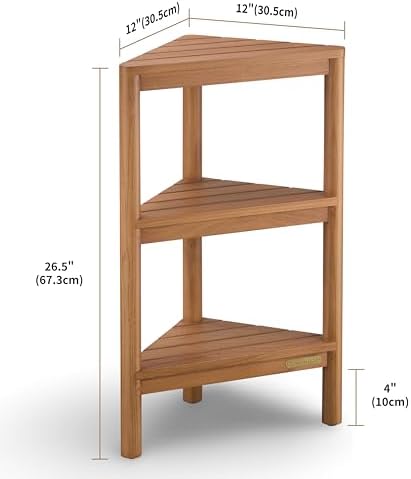 Fully Assembled Teak Corner Shower Storage Stand 265 Inch