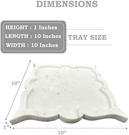 Unique Square Marble Vanity Organizer Tray