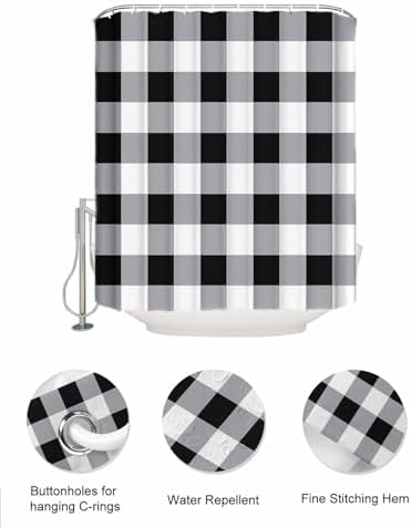 Singingin Shower Curtain Organizer Set Vintage Farmhouse Waterproof 10 Pockets Quick Dry Caddy