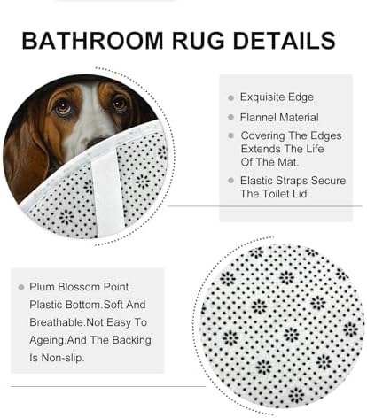 4PCS Halloween Witch Foxhound Dog Bath Set with Non-Slip Rug