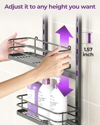ODesign 4 Tier Adjustable Shower Caddy - Grey