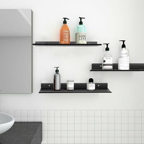2 Pack Wall-Mounted Aluminum Alloy Shower Caddy with Self-Adhesive