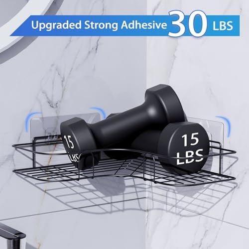 Moonlit Pond Corner Shower Caddy 2 Pack Black