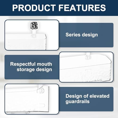 2 Pcs Adhesive Shower Caddy Large Capacity Organizer for Bath