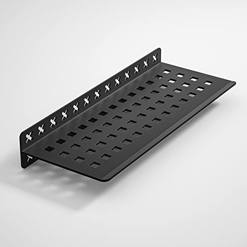 Bernkot Floating Shower Shelf 10 Inch Matte Black 304 Stainless Steel Recessed Wall Shelf for Lavatory Bath Accessories