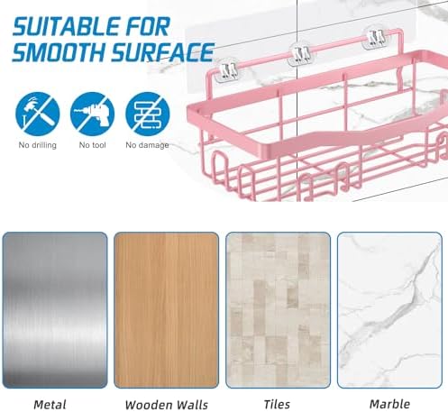 Adhesive Shower Caddy Set 5 Pack Rustproof Organizers