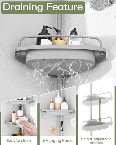ALLZONE Rustproof Shower Caddy Corner 4-Tier Adjustable