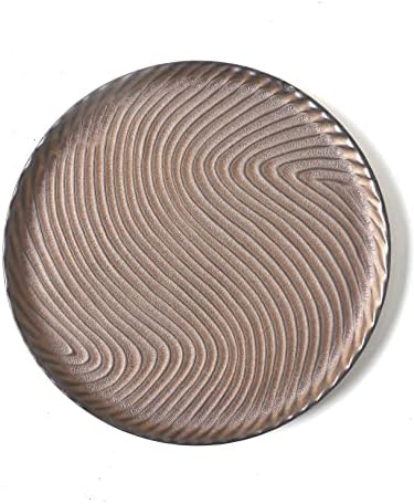 Stoneware Vanity Tray with Raised Edges and Brown Glaze