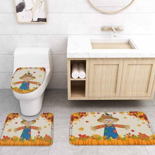Thanksgiving Scarecrow 4-Piece Shower Curtain Set