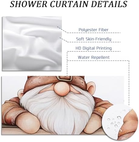 DESIHOM Cute Fall Gnomes Shower Curtain Set 1