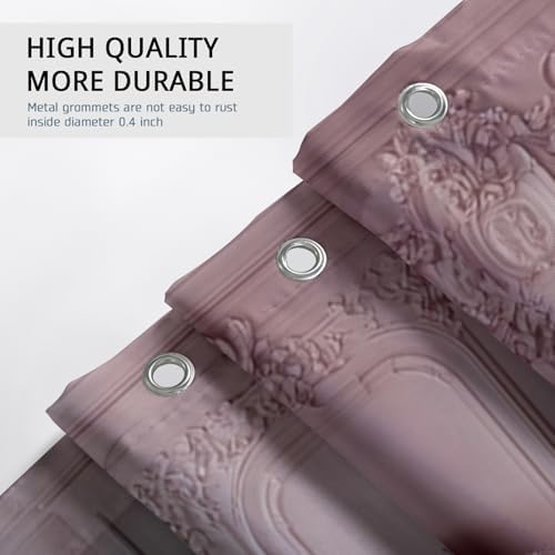 DESIHOM Christmas Tree Fireplace Pink Shower Curtain Set - 72 Inch