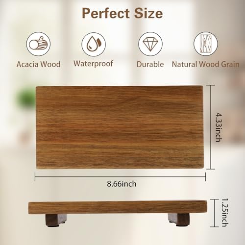 ZOVANO Small Tray Pedestal Stand - Waterproof Wood Display Riser