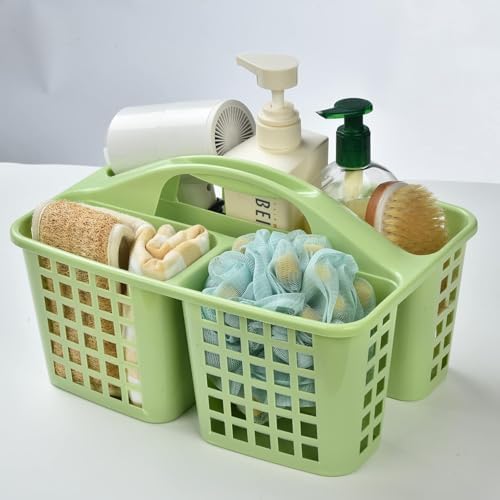 Portable Shower Caddy Basket with Handle and Compartments - 2 Pcs