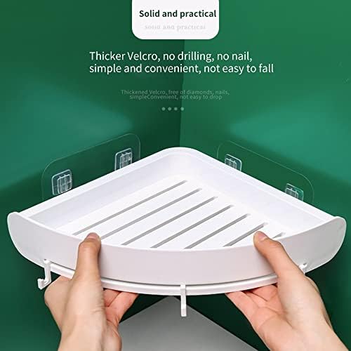 Pink Corner Shower Caddy Organizer with Hooks and Magic Tape