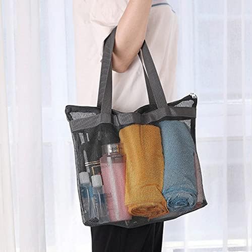 Portable Mesh Shower Caddy Basket With 8 Storage Pockets