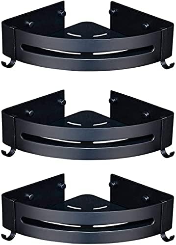 OSKOUR Bathroom Shelf Shower Organizer Wall Mounted Aluminum Basket Corner Rack