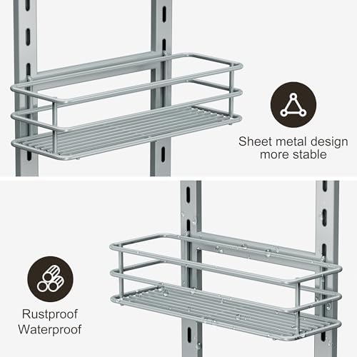 Orimade Adjustable Anti-slip Shower Caddy Overhead with 2 Razor Hooks