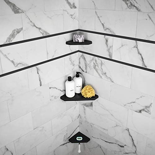 Questech 8 Inch Corner Shower Shelf with Q-Seal