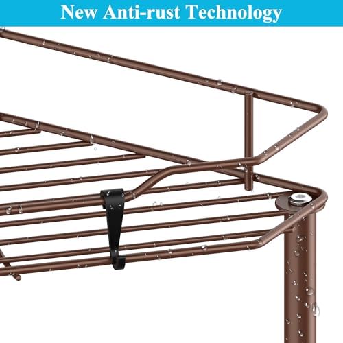 4 Tier Floor Standing Corner Shower Caddy Organizer Shelf with Hooks