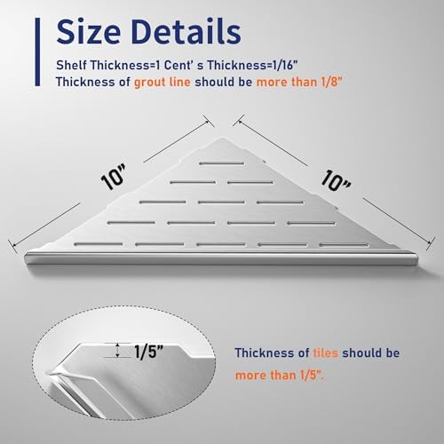 Corner Shower Shelf 10 Inch 304 Stainless Steel 2 Pack