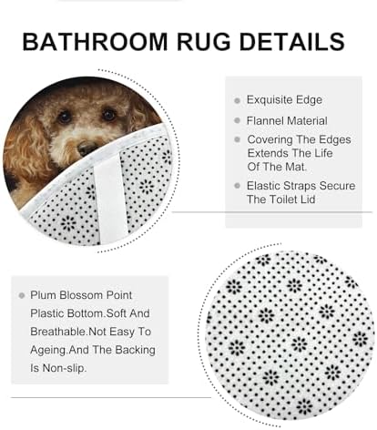 4PCS Halloween Witch Poodle Bathroom Set with Non-Slip Rug