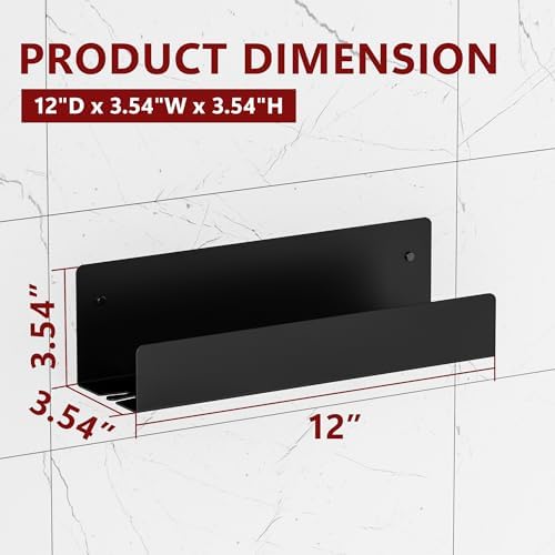 Qeke Shower Caddy 12 Inch Matte Black Stainless Steel