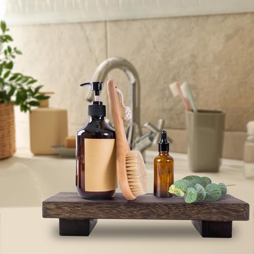 LAweixian Wooden Soap Dish Holder for Vanity 9x6 Inch Riser Stand