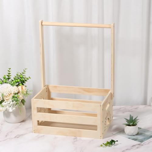 Wood Baby Shower Storage Crate with Handle