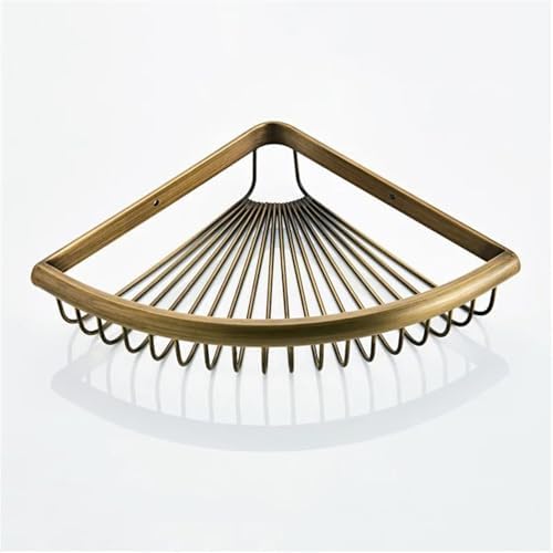 2 Tier Corner Shower Caddy with 2 Hooks and Hooks Copper Wall Mounted Organizer