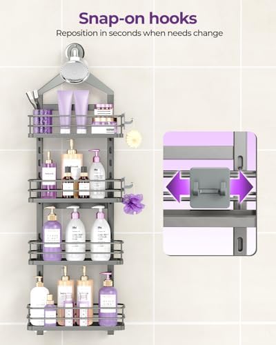 ODesign 4 Tier Adjustable Shower Caddy - Grey