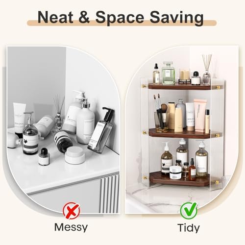 3-Tier Corner Organizer for Bathroom Makeup Storage