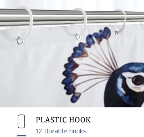 DESIHOM Fall Peacock Shower Curtain Set 78 Inch