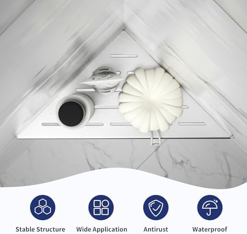 10 Inch Corner Shower Shelf 2PCS No Drilling Needed 304 Stainless Steel