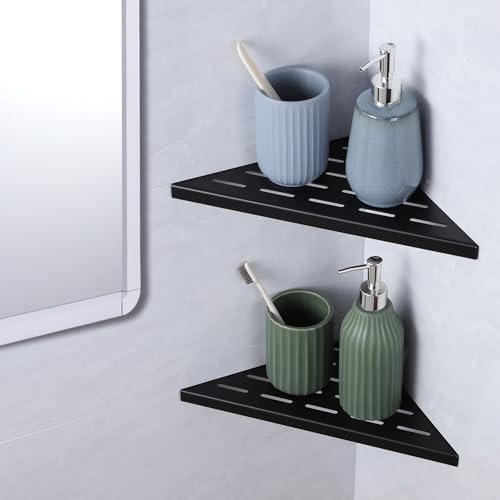 10 Inch Corner Shower Shelf 2 Pack Matte Black