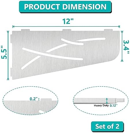 Shower Corner Shelf 12 Inch 2Pack No Drilling Stainless Steel
