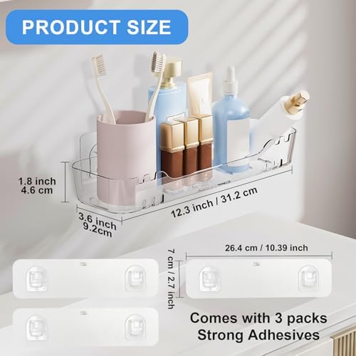 2pc Acrylic Wall Shelf Organizer No Drilling