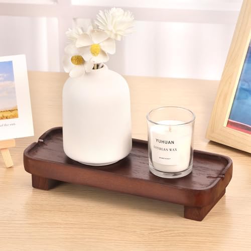 Wood Riser Soap Dish Decorative Tray 87 x 36 Inches Dark Brown